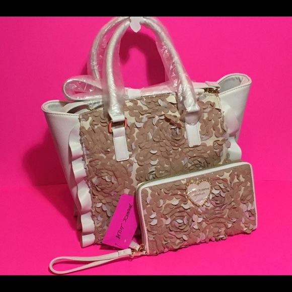 Betsey Johnson Handbags - SALE! Betsey Johnson Floral Ruffle Satchel/Wallet